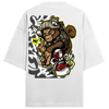 Oversized T-shirt: Urban Graffiti Monkey Oversized T-shirt Finolyn White XS 
