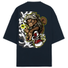 Oversized T-shirt: Urban Graffiti Monkey Oversized T-shirt Finolyn Navy Blue XS 