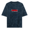 Acid Wash Oversized T-shirt: Unreal Techno Acid Washed Oversized T-shirt Finolyn Navy Blue XS 
