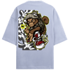 Oversized T-shirt: Urban Graffiti Monkey Oversized T-shirt Finolyn Lavender XS 