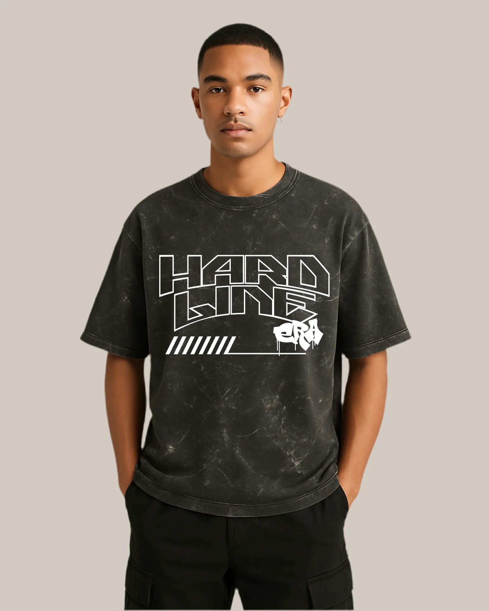 Acid Wash Oversized T-shirt: Hard Line Era
