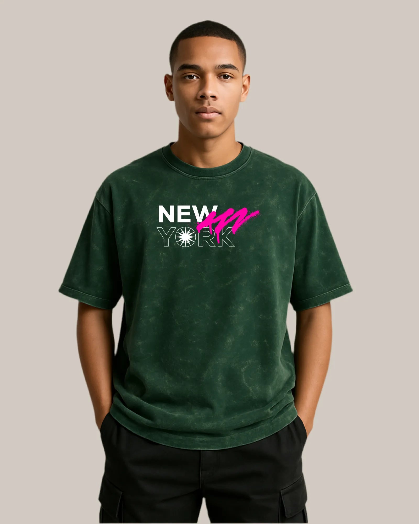 Acid Wash Oversized T-shirt: NYC -The Urban Core