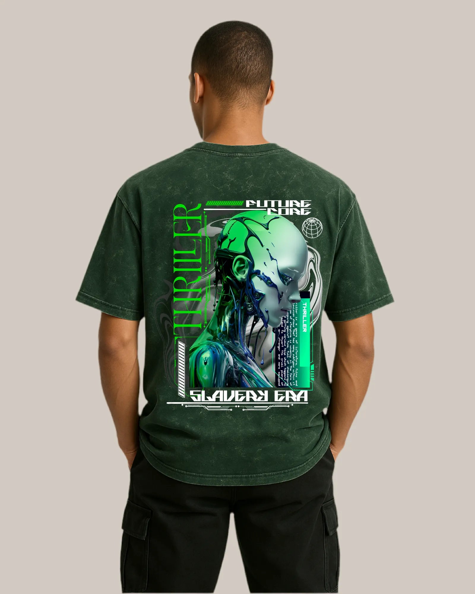 Acid Wash Oversized T-shirt: Thriller Future Core