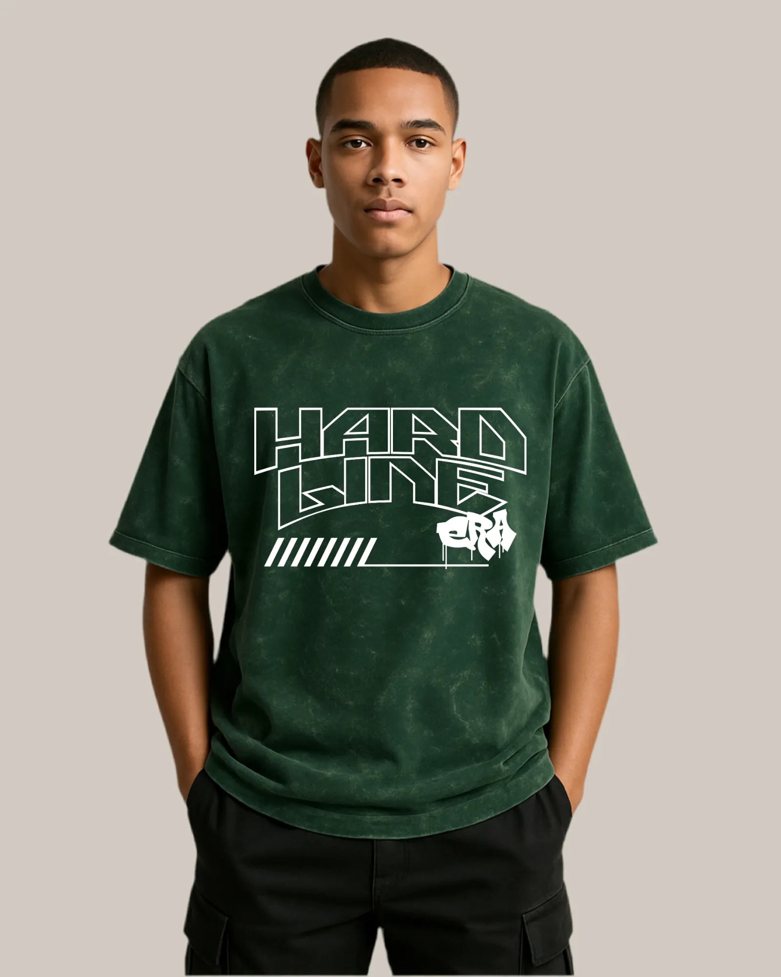 Acid Wash Oversized T-shirt: Hard Line Era
