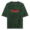 Acid Wash Oversized T-shirt: Unreal Techno Acid Washed Oversized T-shirt Finolyn Bottle Green XS 
