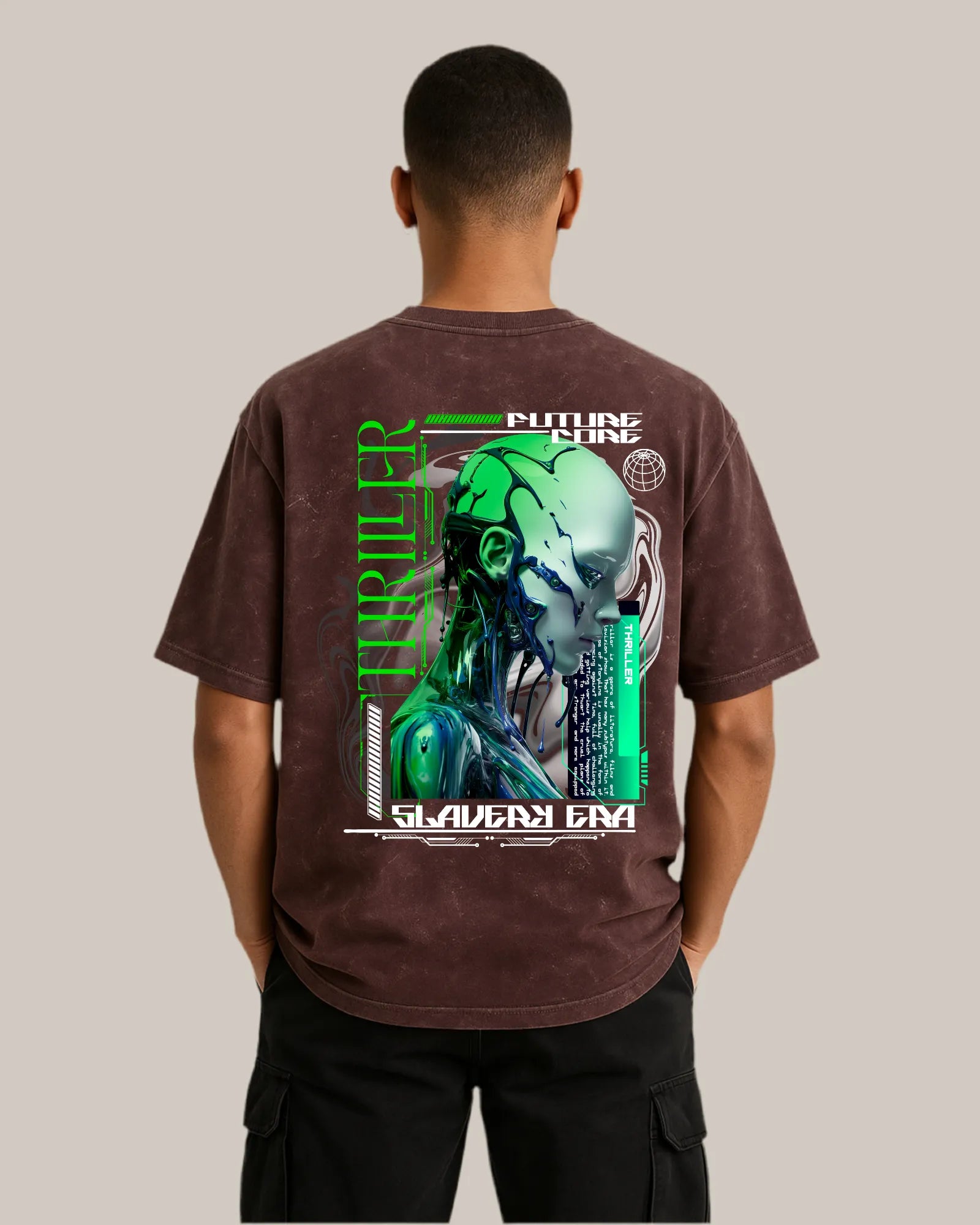 Acid Wash Oversized T-shirt: Thriller Future Core