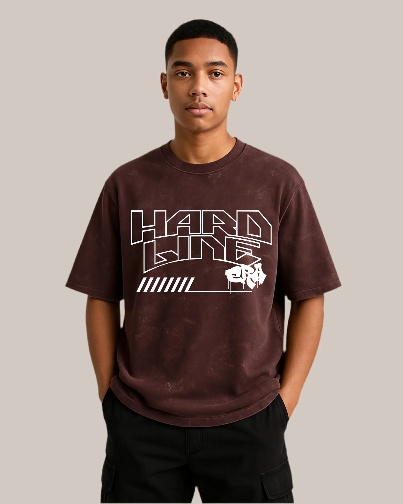 Acid Wash Oversized T-shirt: Hard Line Era