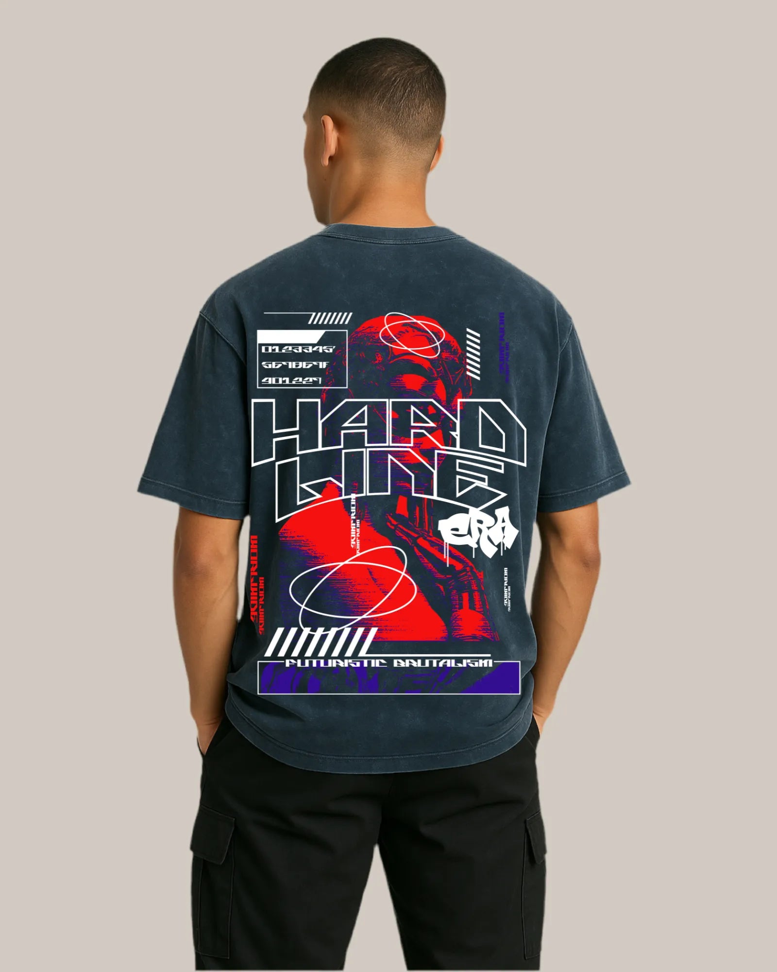 Acid Wash Oversized T-shirt: Hard Line Era