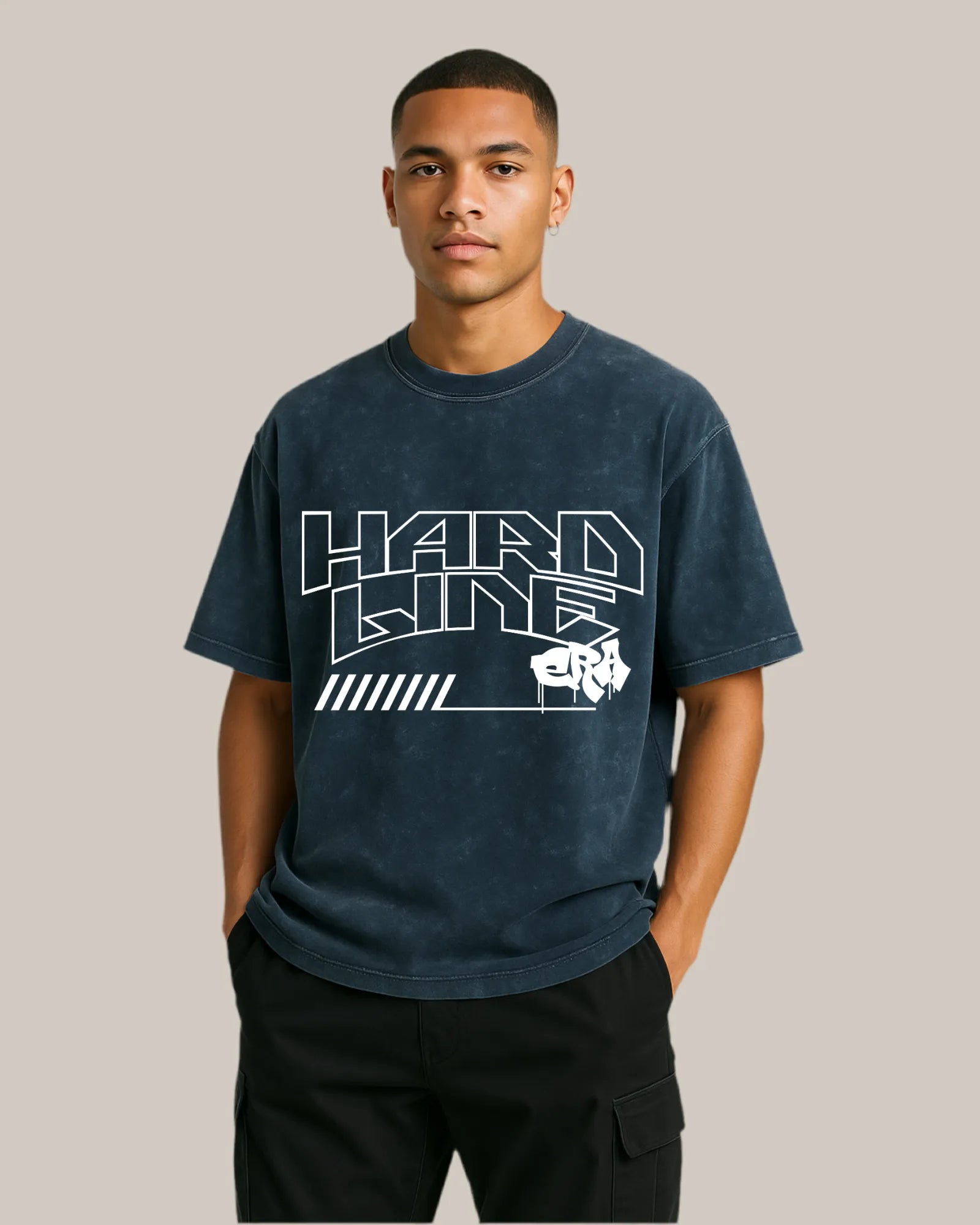 Acid Wash Oversized T-shirt: Hard Line Era