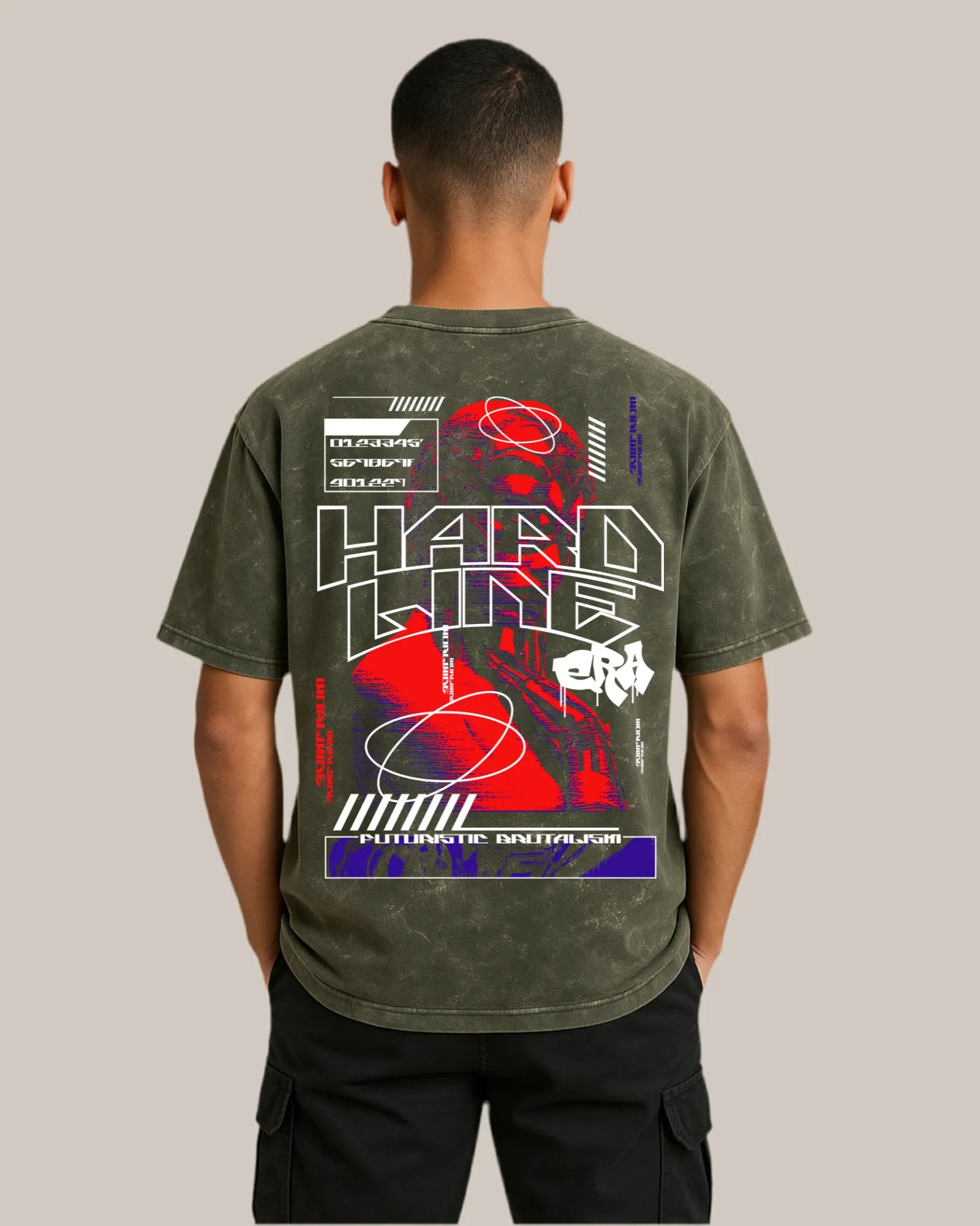 Acid Wash Oversized T-shirt: Hard Line Era