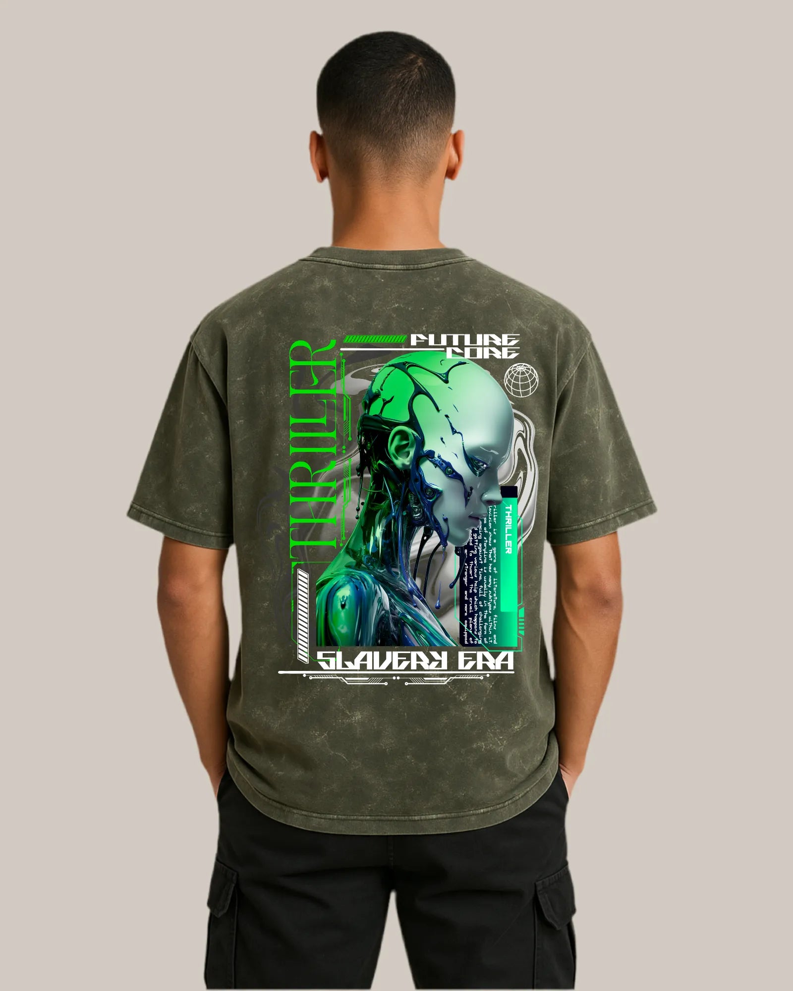 Acid Wash Oversized T-shirt: Thriller Future Core