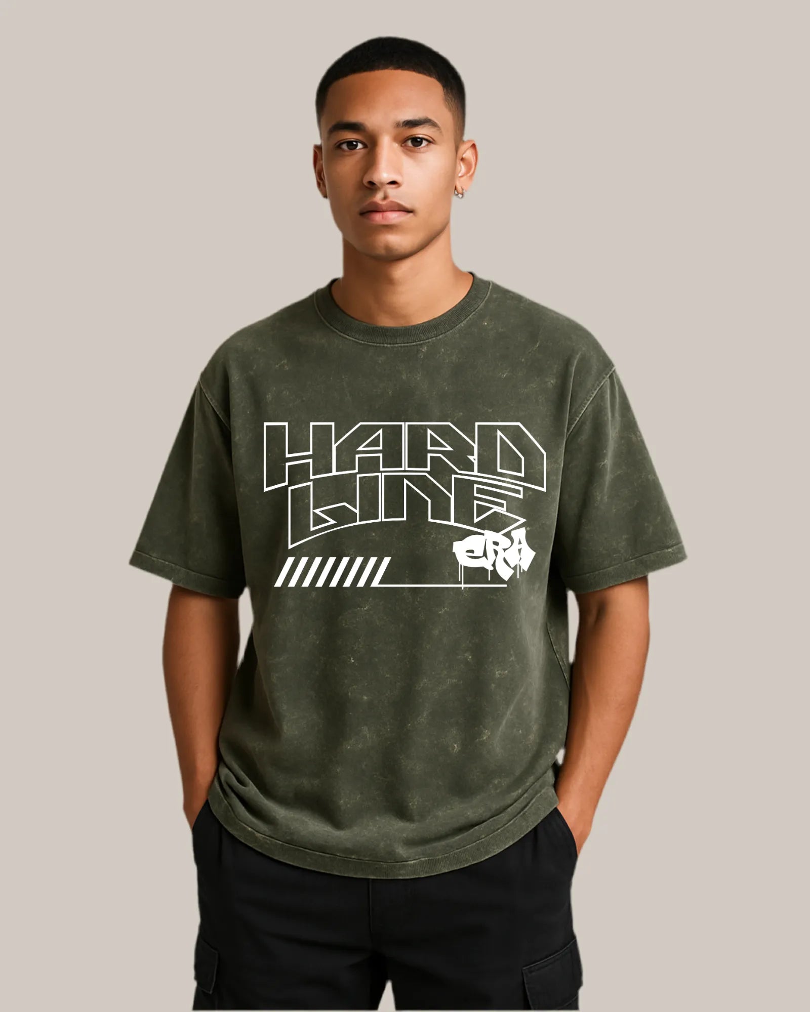 Acid Wash Oversized T-shirt: Hard Line Era